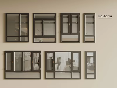 Pollform Casement Windows With Different Modern Designs And Styles For Home Use 3d model