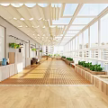 Villa Balcony Modern Design With Glass Roof Wooden Flooring And Green Plants