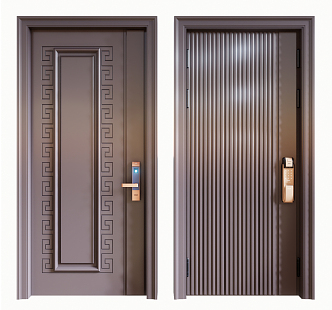 Modern security door entry door 3d model