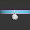 Cute Pet Collar With Pink And Teal Design And Silver Bell Accessory