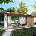 Modern courtyard landscape 3d model