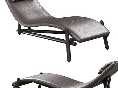 Modern Leather Lounge Chair With Black Metal Frame And Ergonomic Design 3d model
