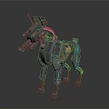 Mechanical Dog Robotic Character With 3D Model Structure And Metal Joint Components 3d model