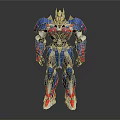 Blue Red Silver Mechanical Robot Character As Sci Fi Creature With Complex Armor Design 3d model