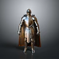 Medieval Knight Armor As Historical Weapon With Full Body Metal Design And Cape