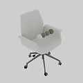 Gray Upholstered Office Chair with Armrests Black Base and Caster Wheels