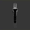 Futuristic Gun With Silver Metallic Body Blue Glowing Lines And Tech Inspired Design