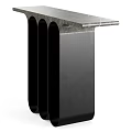 Stylish Modern Console Table With Curved Metal Panels And Marble Top Design