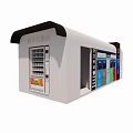 Smart Courier Station With Interactive Screen And Color Coded Recycling Bins 3d model