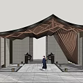 new chinese style gate 3d model