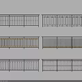 Different Decorative Metal Railings With Ornate Patterns And Design Styles Collection 3d model