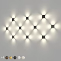 Recessed Spotlights Arranged In Geometric Pattern On White Wall For Ambient Lighting