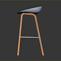 Modern Green Seat Stool Furniture With Wooden Legs And Crossbar Design