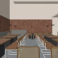 Cozy Hotpot Restaurant Interior With Wooden Walls Tables Rattan Chairs And Hanging Lights