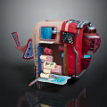 Mobile Multifunctional Commercial Equipment With Compact Storage Compartments For Beverage Food