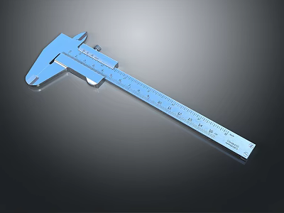 Blue Vernier Caliper With Measurement Scale For Precision Measuring Tool 3d model