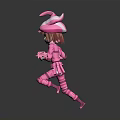 Pink Horned Character In Full Pink Outfit Holding Pink Ball Figure Design