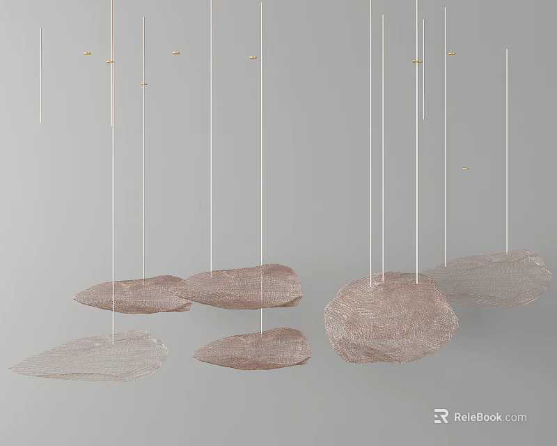 Modern Irregular Shape Metal Mesh Chandelier For Interior Hanging Decor Design 3d model