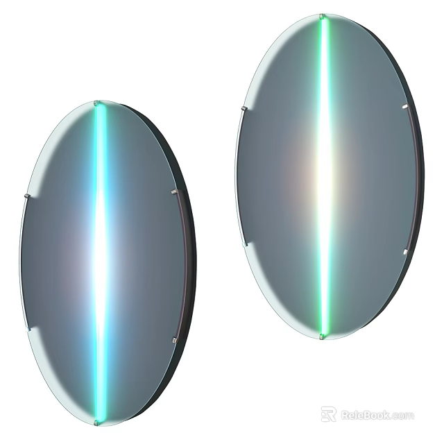 Modern Oval Wall Lamp With Colorful LED Light And Contemporary Sleek Design 3d model 