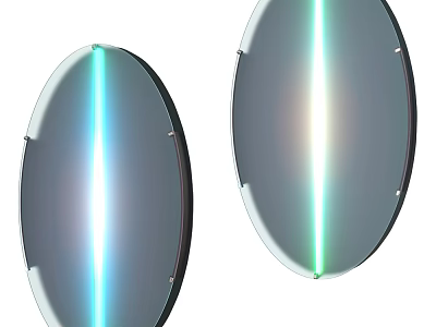 Modern Oval Wall Lamp With Colorful LED Light And Contemporary Sleek Design 3d model