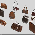 Various Stylish Leather Bags Including Handbags Backpacks Totes And Briefcases In Brown Tones