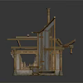 Golden Traditional Architectural Models With Intricate Frames And Door Details