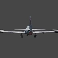 Vintage U.S. Air Force Gray Fighter Jet With American Flag Tail Design