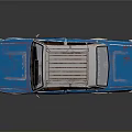 Blue Old Car With Roof Rack And White Stripes Rusty Worn Exterior