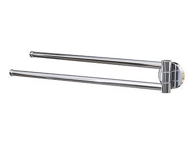 Sleek Double Rod Stainless Steel Towel Rack for Bathroom Daily Use 3d model