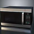 Modern Microwave Oven With Black Door And Digital Control Panel 3d model