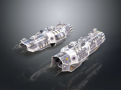 Sci Fi Spaceship Models With Metallic Structures And Intricate Details 3d model