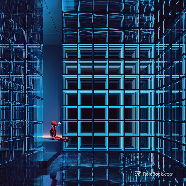 Commercial Data Center Equipment With Server Racks And Monitoring Console Operator 3d model 