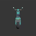 Light Blue Electric Scooter With Modern Design Dark Blue Seat And Sleek Body