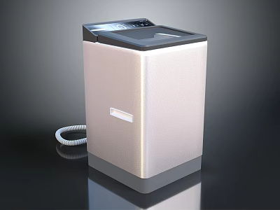 Modern Single Tub Washing Machine with Digital Control Panel in Champagne Gold 3d model