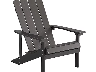 Wooden Outdoor Chair with Slanted Backrest and Sturdy Armrests for Patio Garden Use 3d model