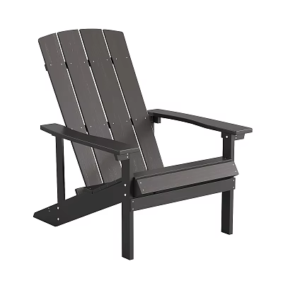 Wooden Outdoor Chair with Slanted Backrest and Sturdy Armrests for Patio Garden Use 3d model