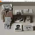 Vintage Newspapers Stacks With Open Pages Headlines And Bundles On Table