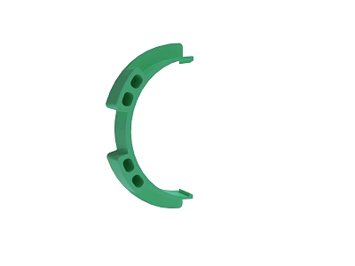 Green Curved Mechanical Part With Multiple Holes And Smooth Surface 3d model