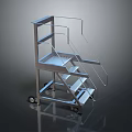 Sturdy Metal Sports Equipment with Steps Handrails and Wheels for Athletic Training Use