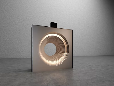 Modern Minimalist Decorative Light With Square Design Featuring Circular Metal Light Area 3d model
