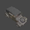 Vintage Convertible Car With Old Style Body And Spare Tire On Front