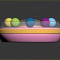 Round Daily Use Product With Colorful Buttons White Body Gold Trim And Pink Base