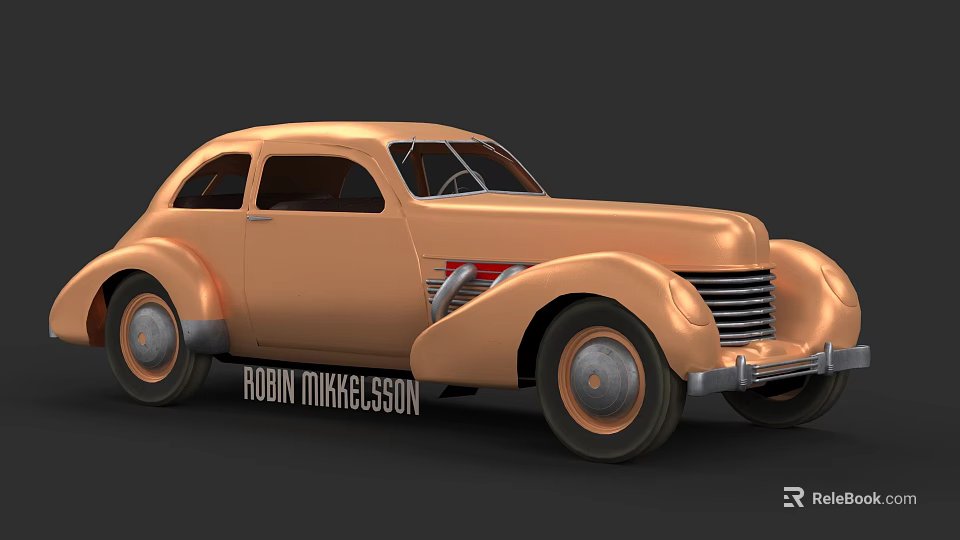 Vintage Copper Classic Car With Smooth Body And Retro Grille Design 3d model 