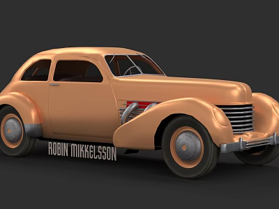 Vintage Copper Classic Car With Smooth Body And Retro Grille Design 3d model