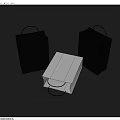 Three Black And White Paper Shopping Bags For Daily Life Essentials