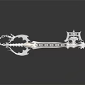 Intricate Metallic Fantasy Weapon With Decorative Blade Hilt Sharp Edges And Shiny Surface