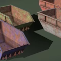 Waste container dustbin trash can tin bin iron bucket 3d model