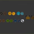 Assorted Colored Industrial Drums And Two Yellow Metal Storage Racks
