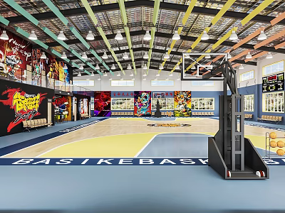 modern basketball hall 3d model