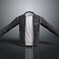 Stylish Black Leather Jacket With White T-shirt For Daily Casual Wear